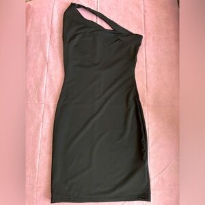 Tiger Mist black one shoulder black dress